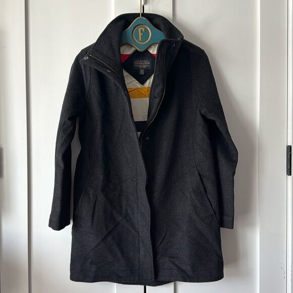 Womens Pendleton Wool Charcoal Pea coat - S - Picture 1 of 7